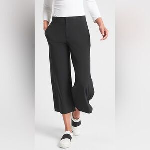 Athleta Black Cropped Wide-Leg Pants